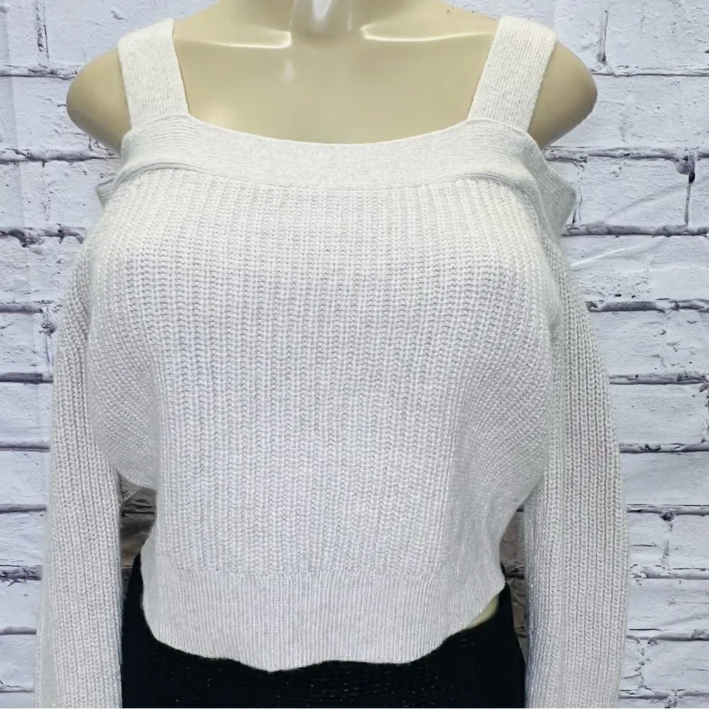 All Saints Dasha Crop Jumper Cold shoulder sweater size Small